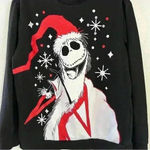 Disney Tim Burton’s The Nightmare Before Christmas Jack Skellington Sweater Sz M Photo 2