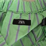ZARA NWT! Green Striped Women's Shorts Photo 4