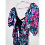 NWT For Love & Lemons Purple Blue Floral Back Tie Marley Mini Dress Small Photo 7