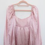 ASTR Womens Dress Size S Pink Satin Puff Sleeve‎ Mini Babydoll Coquette Milkmaid Photo 6