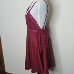 Flying Tomato Burgundy Wine Boho Mini Dress Size Medium Photo 4