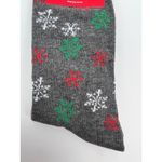 Charter Club  Women's Holiday Crew Socks - Santa and Snowflakes on Grey Socks Photo 4