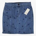 J Brand Dark Wash Polka Dot Low Rise Aerial Lyla NWT Mini Denim Skirt Size 27 Photo 0