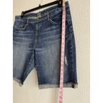 Apt. 9  Womens Jean Shorts Bermuda Size 14 Blue Denim Distressed Stretch Cuffed Photo 2