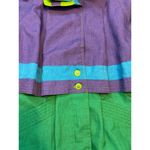 None Women’s 80s Replica Retro Vintage Inspired Purple Green Windbreaker Coat Jacket Photo 9