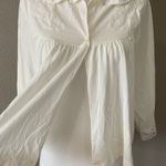 Vintage Cream Ruffled Blouse with Peter Pan Collar Photo 1