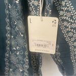 a.n.a Large Women's Blue and White Bohemian Blouse Long Sleeve 100% Cotton Photo 1