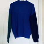 Central Park West NWT Area Stars Blue Green & Black Color Block Mock Neck Knit Oversized Sweater M Photo 8