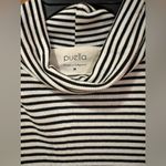 Puella Anthropologie White & Black Stripe Sleeveless Turtleneck Swing Top Dress Size M Photo 2