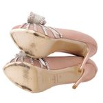 Valentino Garavani Women's Pale Pink Rhinestone-Bow Satin Pump Sz 38 Photo 4