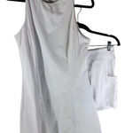 Halara  Activewear Mini Dress Open Back High Neck 2 PC Shorts White L Photo 0