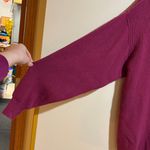 Free People Softly Structured Knit Tunic Turtleneck Sweater Oversized Berry XS Photo 5