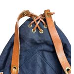 Maui HI Treehouse Designs Mauna Backpack Sling Denim Leather Young Living Zipper Blue Photo 2