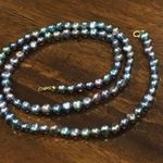 Vintage 14K Gold Peacock Pearl Single Strand Necklace 18inches Photo 3