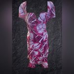 Bold Elements  NWT Pink & Red Floral MIDI Dress 22-24 p2p 39”L 9”Sleeve Photo 1