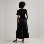 Quince 100% Organic Cotton Poplin Tiered Maxi Dress size small Black Photo 1