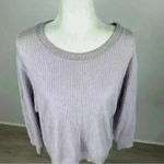 FOR THE REPUBLIC Purple Long Sleeve Scoop Neck Top Size M Photo 1