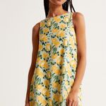 Abercrombie & Fitch Open-back Trapeze Mini Dress Lemon Novelty Print Size M Tall Photo 0