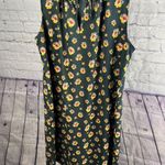Loft  Hunter Green Floral Dress size Large Photo 2