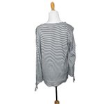 LOFT Black White Striped Sweater Long Sleeve Cotton Knit Size Large Womens Photo 2