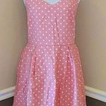 Peach Love California Pink & White Polka Dot Modcloth Dress Backless with Bow  Photo 0