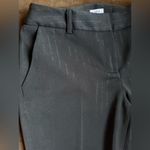 Liz & Co .Stretch Black Silver PinStripes Dress Pants Sz 6. 1 Button 2 Hook Clips Photo 1
