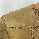 100% Leather Button Close Patchwork Crochet Long Sleeve Jacket 2X NEW Photo 4