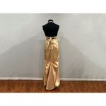 Mori Lee Light Gold Satin Vintage VTG Halterneck Gown Dress 13/14 Photo 5