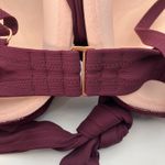 Shade & Shore Light Lift Bikini Top 38DD Berry Ribbed Knot Front Swim New Photo 2