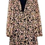 Nasty Gal floral print button down tea mini dress size 6 long sleeve fall Photo 2