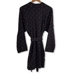 Revolve Plush Black Fleece Lined Robe Heart Print Size Small New Photo 2