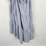 Nicole Miller NWT Linen Blend One Shoulder Ruffle Chambray Midi Dress Size XS Photo 3