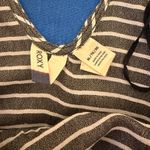 Roxy  NWOT Peak Moments Modal Dark Gray & White Striped Dress/Tunic Unique Back Photo 8