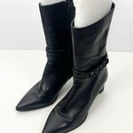 JAVIERA Classic Black Buttery Soft Leather Zipper Closure Point Toe Boots 39 Size 8 Photo 9