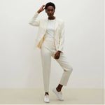 MM.LaFleur New The Mejia Pant Washable Italian Wool Twill Sz 12 Ivory Photo 1