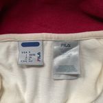FILA USA White and Burgundy Turtleneck Full Zip Y2K Style Sweater Sz Small Photo 6