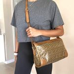 CELINE  Macadam Diffusion Tan Canvas and Leather Crossbody Bag Photo 1