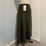 ZARA  New Women Limited Edition Khaki High Waisted Midi Skirt Size Small Photo 8