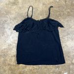 Greylin  Black Silk Camisole with Eyelet Ruffle 
Size: small Photo 4