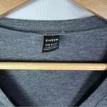 SheIn Gray Ruffle Sleeve Henley Short Sleeve Top L Photo 3