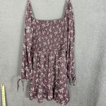 Lila Rose Lily Rose Mini Dress Womens Large Purple Floral Long Sleeve Dainty Boho Coquette Photo 9