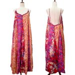 Free People Moondive Maxi Red Combo Size XL Boho Patchwork Backless Beachy Dress Photo 1