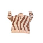 Nine West Sweater Womens Large Pink Mauve Zebra Polo Knit Long Sleeve Size XXL Photo 3