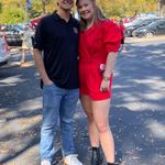 Red denim romper Size L Photo 3