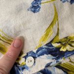 Joie Floral 100% Linen Button Down Shirt 1X Long Sleeve Cottage Coastal Resort Photo 4