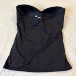 Anne cole Anna Cole Black Bandeau Sleeveless Swim Top Medium Bikini Twist Front Photo 1