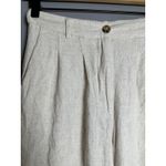 Edit by Nine Women's Beige Ramie Blend Wide Leg Pleated High‎ Waist Pants Size S Tan Photo 1
