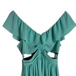 Keepsake The Label Teal Blue Flounce Ruffled V Photo 2