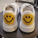 💕JOSHUA SANDERS💕 100 Leather Sneakers ~ Crochet Smile Slip On Platform 39 NWT White Size 8 Photo 1