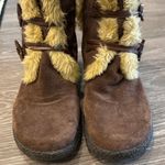 Earth Origins Jem Brown Suede Tan Faux Fur Buckle Winter Boots Boho Fairy Size 8 Photo 1